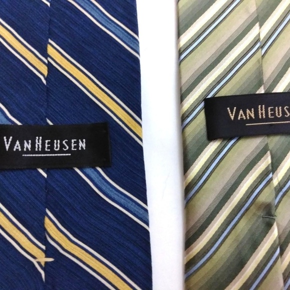 Van Heusen Mens Striped 100% Silk Tie - Lot of 2 - Picture 4 of 7